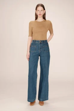 Grace & Mila Jeans|Calças-Calças denim de cintura alta Azul