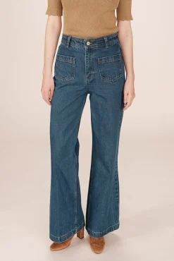 Grace & Mila Jeans|Calças-Calças denim de cintura alta Azul