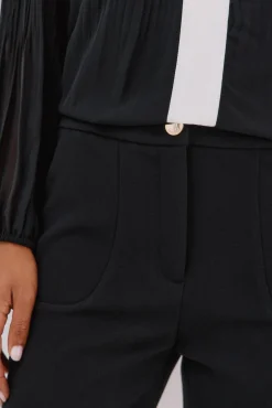 Cortefiel Calças-Calças elásticas confortáveis Preto