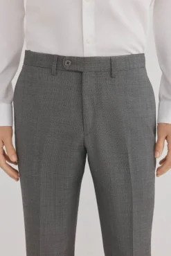 Pedro del Hierro Calças|Calças Clássicas-Calças estilo olho de pássaro, com modelagem slim fit e bielástica Cizento