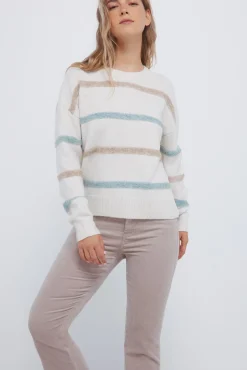 Springfield Calças-Calças flare de veludo cotelê cru