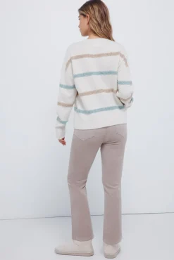 Springfield Calças-Calças flare de veludo cotelê cru