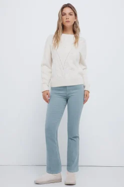 Springfield Calças-Calças flare de veludo cotelê verde