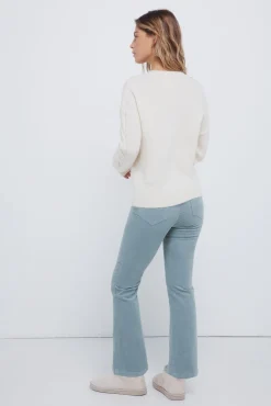 Springfield Calças-Calças flare de veludo cotelê verde