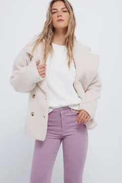 Springfield Calças-Calças flare de veludo cotelê rosa