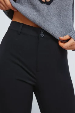 Springfield Calças-Calças flare riscas preto