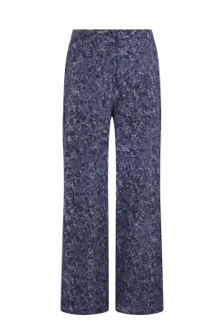 Slowlove Calças-Calças jacquard com pinças Azul