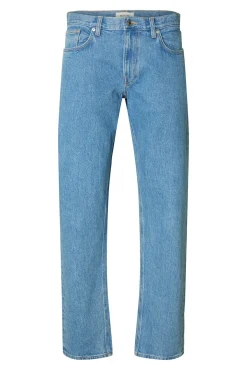 Selected Jeans|Calças-Calças jeans de corte reto Azul