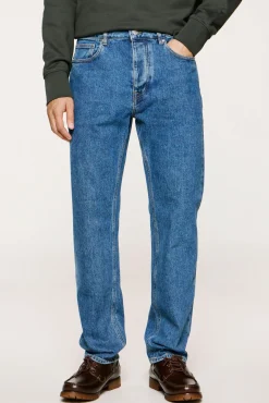 Selected Jeans|Calças-Calças jeans de corte reto Azul