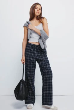 Springfield Calças-Calças jogger xadrez azul