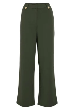 Vila Calças-Calças largas com botões Verde
