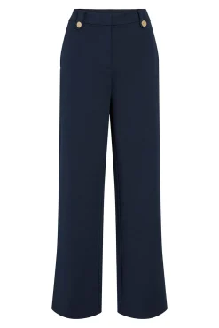 Vila Calças-Calças largas com botões Azul