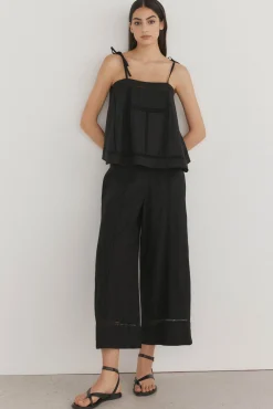 Pedro del Hierro Calças-Calças largas cortadas Preto