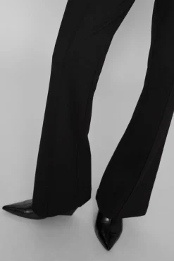 Vila Calças-Calças largas elásticas de cintura alta Preto