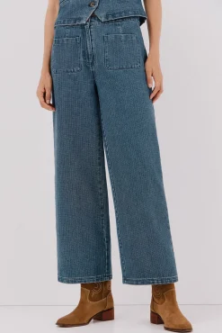 Cortefiel Jeans|Calças-Calças marine texturizadas Azul