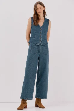 Cortefiel Jeans|Calças-Calças marine texturizadas Azul