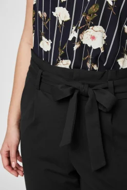 Vero Moda Curve Calças-Calças paperbag Preto