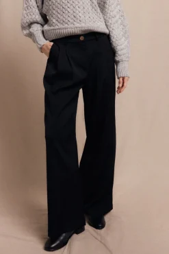 Slowlove Calças-Calças plissadas Preto