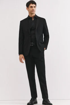 Cortefiel Calças|Calças Clássicas-Calças pretas série XXI Preto