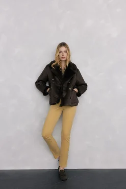 Pedro del Hierro Calças-Calças push-up de veludo Beige