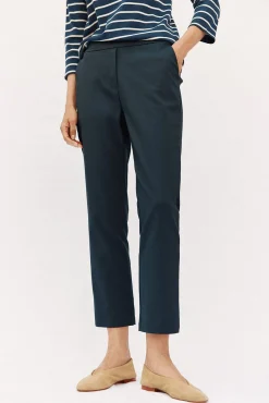 Cortefiel Calças-Calças retas com borracha nas costas Azul