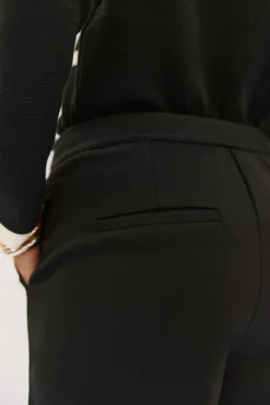 Cortefiel Calças-Calças retas com borracha nas costas Preto