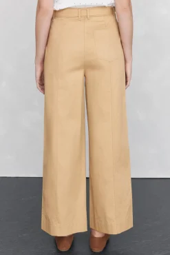 Pedro del Hierro Calças-Calças retas com detalhe de costura Amarelo