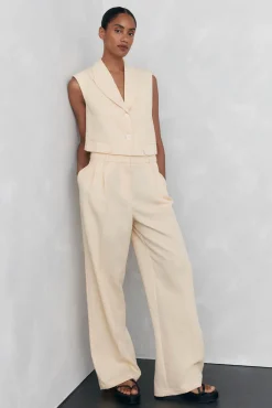 Pedro del Hierro Fatos|Calças-Calças retas fato Amarelo