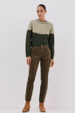 Cortefiel Jeans|Calças-Calças sensacionais de veludo veludo Castanho