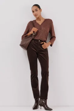 Cortefiel Jeans|Calças-Calças sensacionais de veludo Castanho