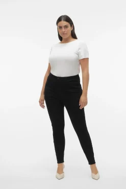 Vero Moda Curve Jeans|Calças-Calças skinny de tamanho grande Preto