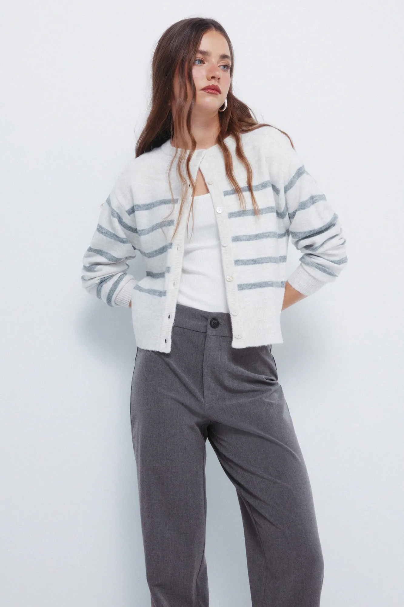 Springfield Calças-Calças sob medida cinzento