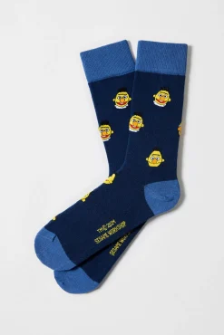 Besocks Meias-Calcetines altos de algodón orgánico color azul