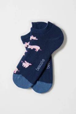 Besocks Meias|Meias-Calcetines altos de algodón orgánico color azul