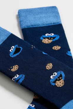 Besocks Meias-Calcetines altos de algodón orgánico color marino azul