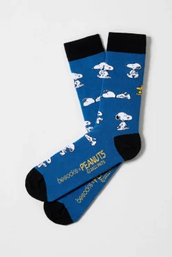 Besocks Meias|Meias-Calcetines altos de algodón orgánico color azul