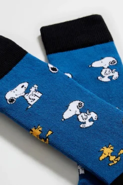 Besocks Meias|Meias-Calcetines altos de algodón orgánico color azul