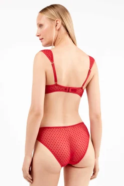 Gisela Roupa Interior-calcinha de tule cuequinha brasileira vermelho