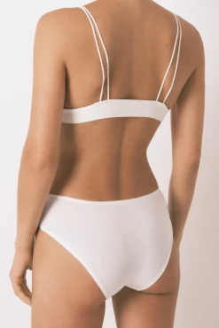 Women'secret Roupa Interior-Calcinha larga de tule de algodão cueca bege