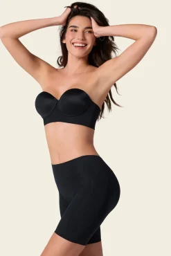 Leonisa Roupa Interior-Calções de controle de efeito invisível com costas em U preto