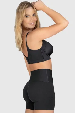 Leonisa Roupa Interior-Calções de controle moderado com visual invisível e faixa antiderrapante preto