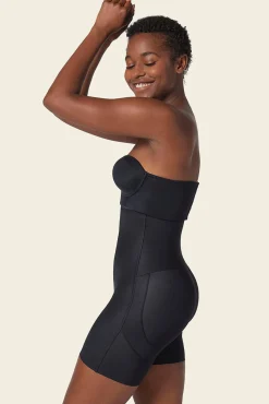 Leonisa Roupa Interior-Calções extra altos na altura da panturrilha que levantam os glúteos preto