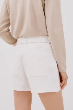 Cortefiel Jeans-Calções ganga laço Branco