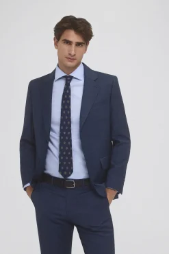 Pedro del Hierro Camisas|Camisas Clássicas-Camisa à medida sem ferro e resistente a nódoas Azul