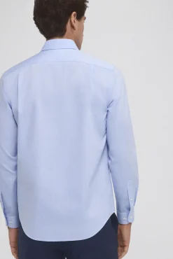 Pedro del Hierro Camisas|Camisas Clássicas-Camisa à medida sem ferro e resistente a nódoas Azul