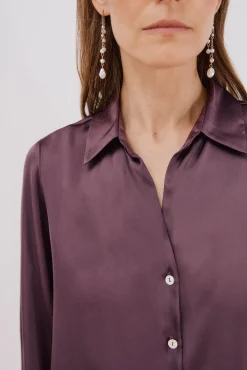 Cortefiel Blusas-Camisa acetinada Roxo