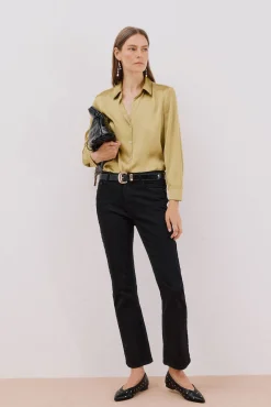 Cortefiel Blusas-Camisa acetinada Amarelo