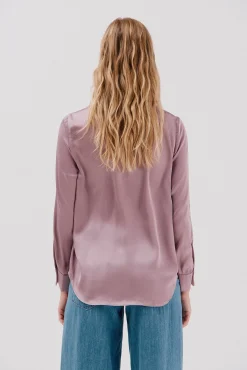 Cortefiel Blusas-Camisa acetinada Roxo