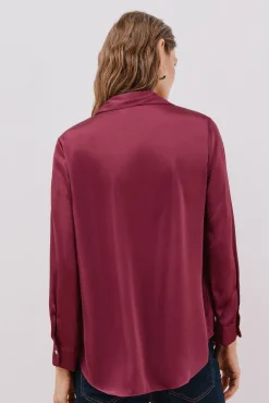 Cortefiel Blusas-Camisa acetinada Roxo