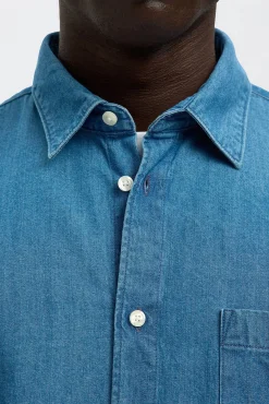 Selected Camisas-Camisa algodão orgânico Azul